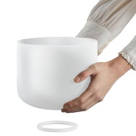 VEVOR 2PCS Crystal Singing Bowls, 8-inch and 10-inch A & F Note Singing Bowls, Frosted Quartz Singing Bowl with 10" Carrying Bag