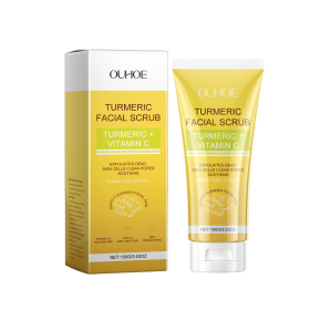 OUHOE Turmeric Exfoliating Facial Scrub, Gently Dead Skin Exfoliating Bright And Smooth Skin