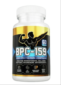 BPC-159 Peptide Capsules - BPC-157 mixed with creatine monohydrate, collagen peptides and magnesium, gluten-free, 60 capsules per bottle
