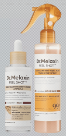 Dr.Melaxin body & face peel shot duo glow black rice peeling ampoule kojic acid & turmeric spray
