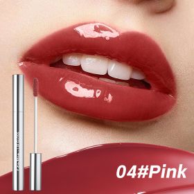 4 Colors Lip Gloss,Hydrating Lip Tint,Long Lasting Waterproof, High Shine Glossy Mirror Lip Stain, Long Lasting Moisturizing,Non Sticky, Romantic (Option: 04 Pink)