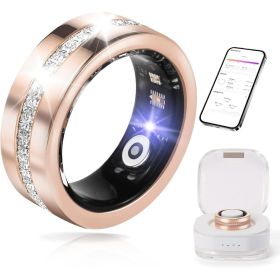 2025 Smart Ring for Women, Elegant Rose Gold Fitness Tracker with Heart Rate Sleep Monitoring, Blood Oxygen SpO2 Tracking (size: 7#)