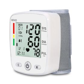 Wrist Blood Pressure Monitor Adjustable Automatic Wrist Cuff Voice Broadcast With 2 Users 180 Memory, Rechargeable Blood Pressure Monitors For Ho (Option: X1030B)